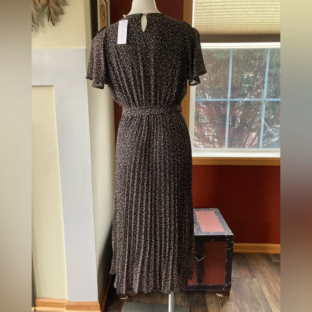 🏇 Baltic Born Prim Pleated Floral Black Midi Dress - Picture 13 of 15